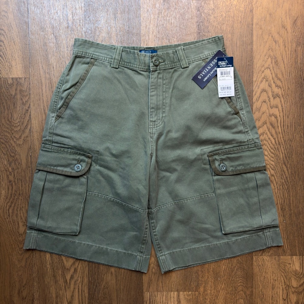 NWT Vintage Polo by Ralph Lauren Essentials Womens Military Fatigue Cargo Shorts